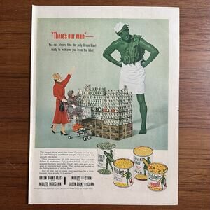 1953 Green Giant Ad There's Our Man Jolly Green Giant